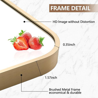 Gold Mirror, 40x30 Inch Framed Rectangle Mirror - Image 4