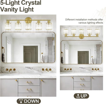Crystal Bathroom Light Fixtures, Bathroom Lighting Fixtures Over Mirror - Image 5