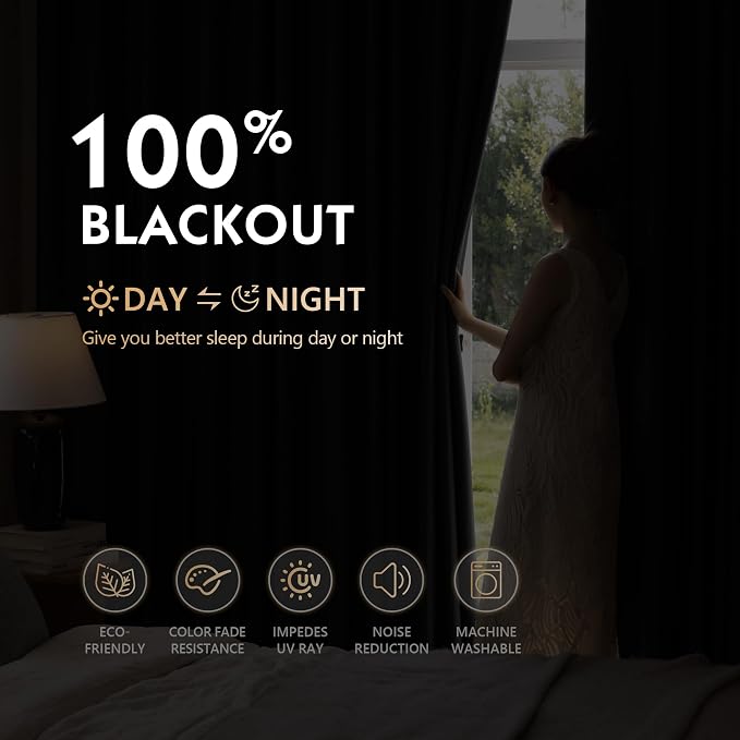 FMFUNCTEX 100% Blackout Curtains - Image 4