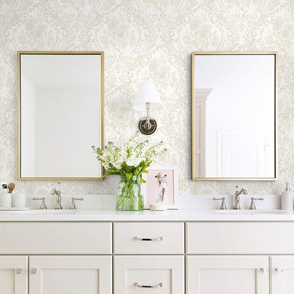 Ismoon Floral Peel and Stick Wallpaper Vintage Beige Contact Paper Boho - Image 4