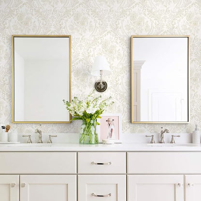 Ismoon Floral Peel and Stick Wallpaper Vintage Beige Contact Paper Boho - Image 4