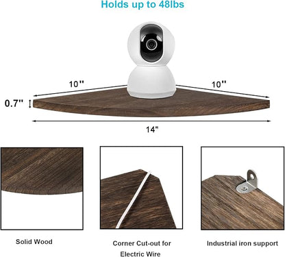 JORIKCHUO 10 inch Corner Wall Shelf, Round End Wall Mounted Floating Corner - Image 3
