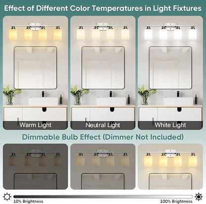 Ascher Bathroom Light Fixtures, 4-Light Vanity Light Over Mirror, Brushed - Image 9