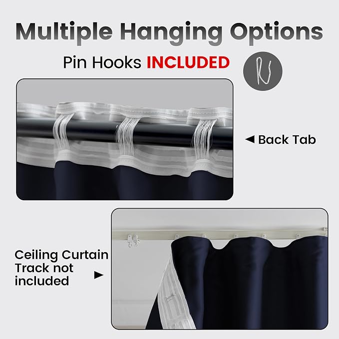 Extra Wide Room Divider Curtains, Living Room Ceiling Track Curtain - Image 2