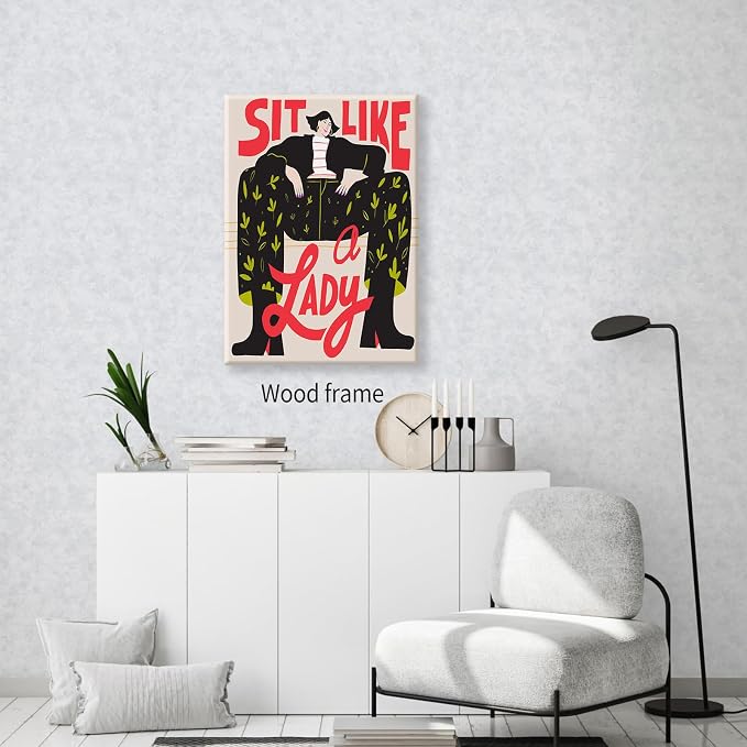 Funky Feminist Wall Art Vintage Trendy Equal Rights Canvas Poster 12x16 inch - Image 7