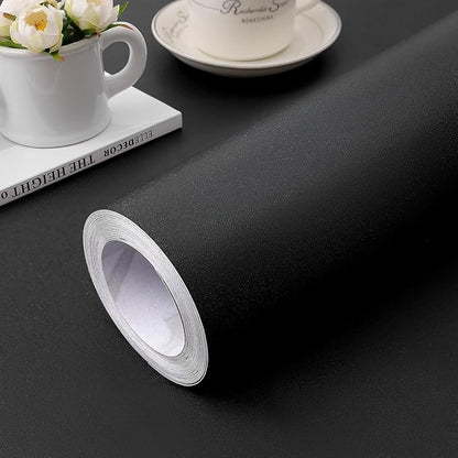 practicalWs 15.7 inch x 787.4 inch Black Self Adhesive Wallpaper Peel and Stick by practicalWs