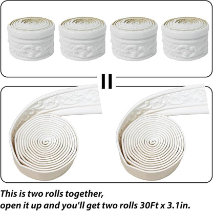 360" x 3.1" Peel Stick Foam Molding Trim Self Adhesive, Crown Molding Wallpaper - Image 3