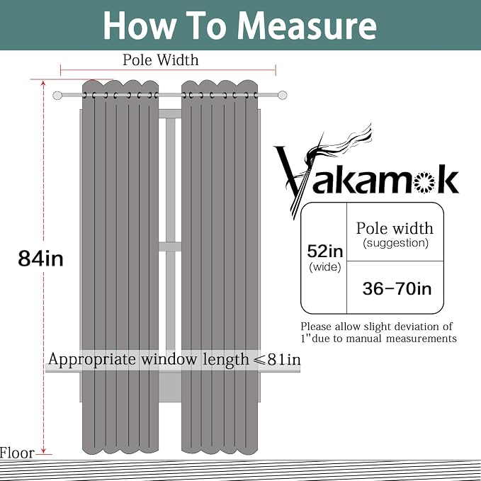 Yakamok 100% Blackout Lined Pair Curtains, Window Treatment Thermal Insulated - Image 8