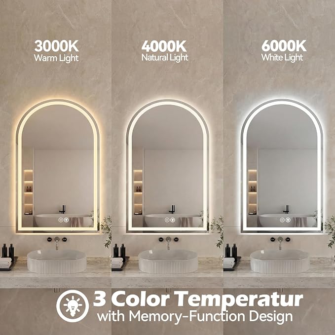 DUMOS 20"×28" LED Bathroom Mirror - Image 5
