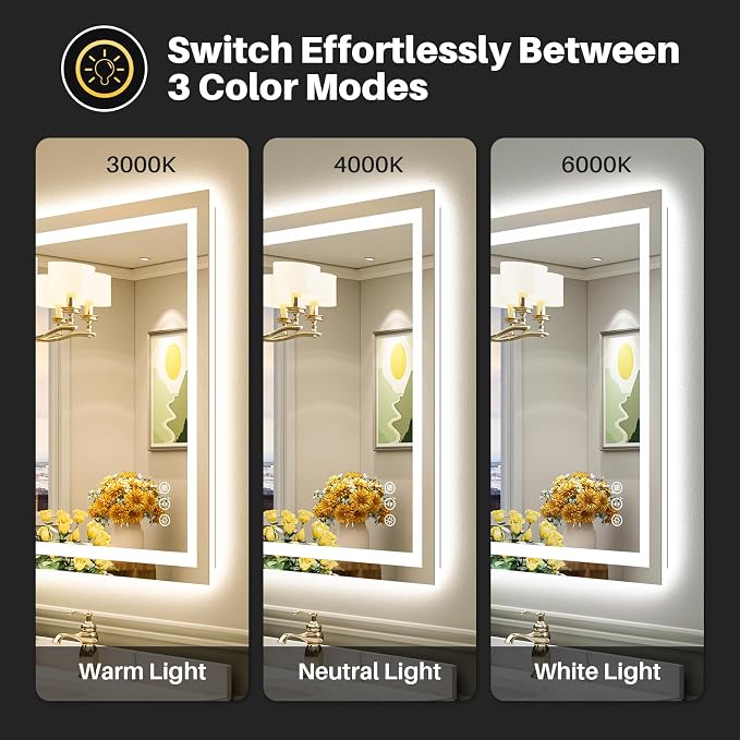 Briivue 36x32 Inch LED Bathroom Mirror - Image 4