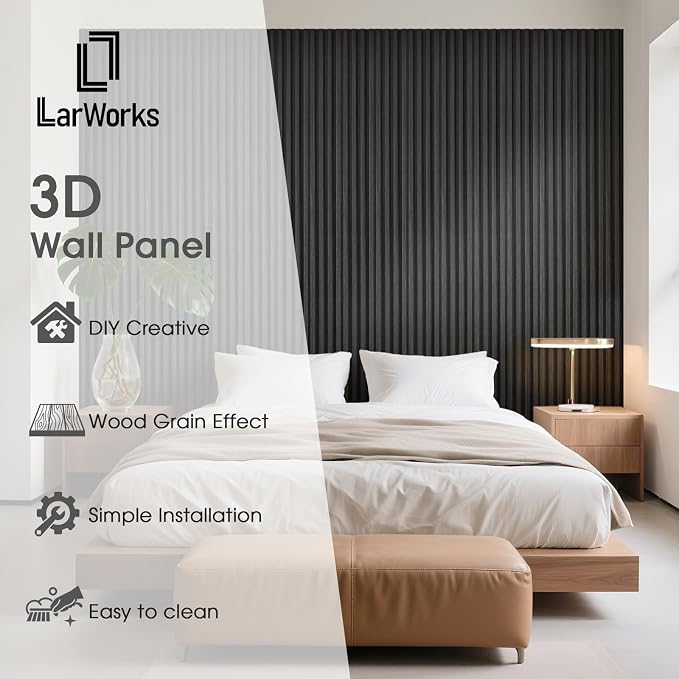 WPC Slat Wall Panels 16 Pack 48" x 6.6", Waterproof Fluted Wall Paneling - Image 2