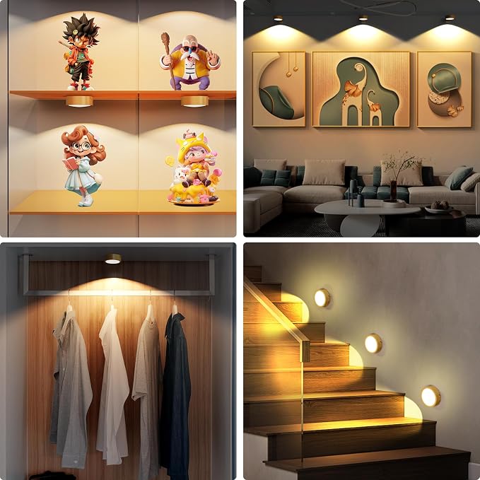 Narotood 6 Pack Picture Lights for Wall, Rechargeable Battery Operated Wall - Image 7