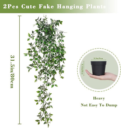 BLEUM CADE Fake Hanging Plants, Faux Mandala Vines Hanging Plant Greenery - Image 6