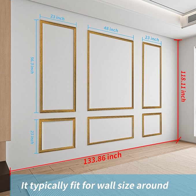 Art3d Pre-Cut Wall Molding Set of 6 pcs, Ready-to-Assemble Wainscoting Panels - Image 7