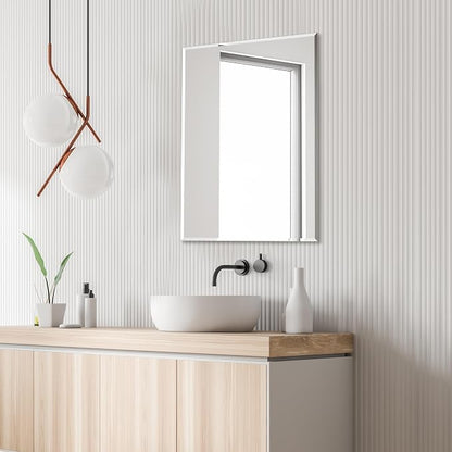 Frameless Bathroom Mirror for Wall, Rectangle Beveled Edge Mirror for Over Sink - Image 8
