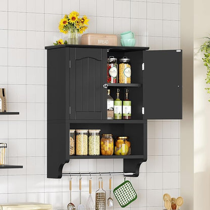 TEENFON Medicine Cabinet with Adjustable Shelves and Towel Rack, Bathroom Wall - Image 4