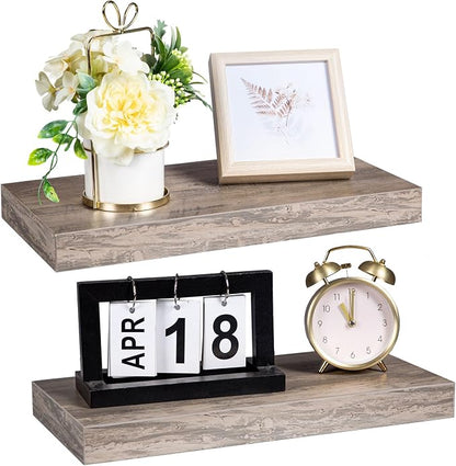 HOOBRO Floating Shelves for Wall, Wall Mounted Shelf Set of 2, 15.7" Hanging - Image 9