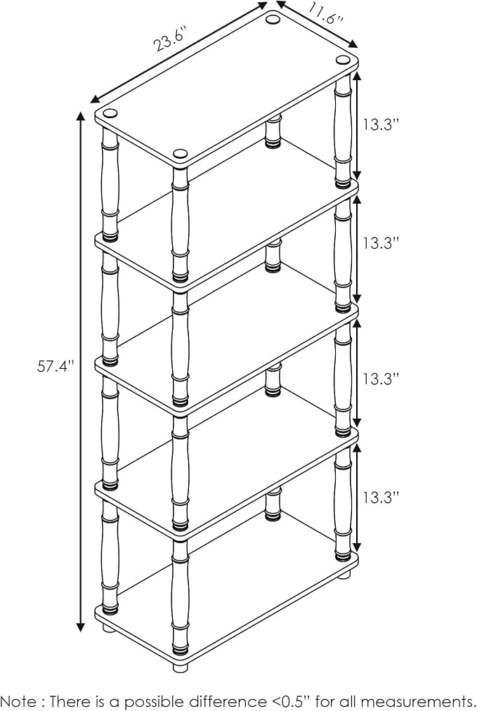 Furinno Turn-N-Tube 5-Tier Multipurpose Shelf / Display Rack / Storage Shelf / - Image 2