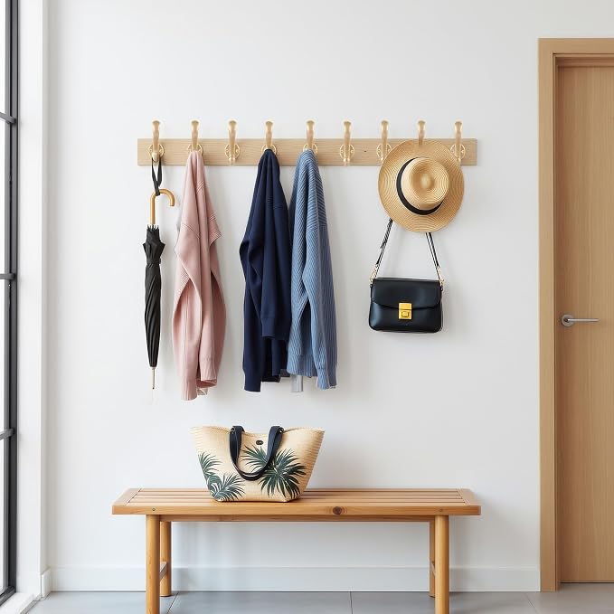 6 Pack Coat Hooks Wall Mount Heavy Duty Utility Retro Double Hooks - Image 6