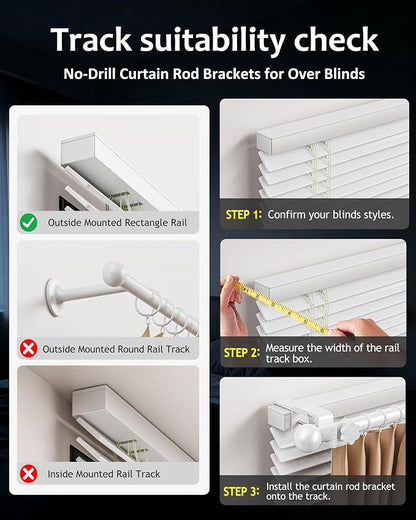 Mimiio No Drill Curtain Rod Brackets - Image 6