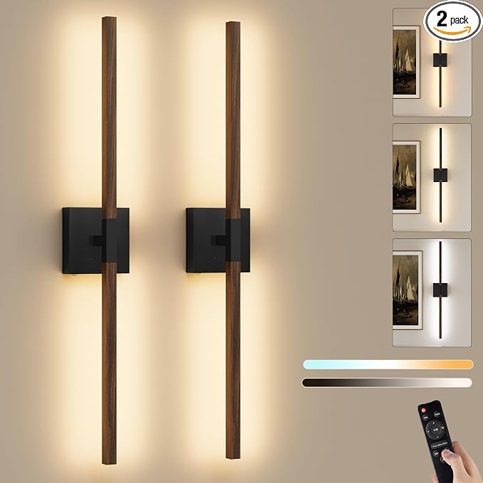 Rayogale 40 Inch Rechargeable Battery Operated Wall Sconce Set Two, 8000mAh by Rayogale