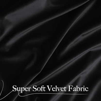 NICETOWN Black Out Velvet Curtains 98 inch Long - Image 3