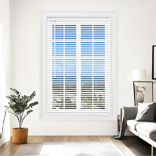 Cordless Vinyl Mini L Blinds 35" W x 36" H, Light Filtering, Arrive 1/2 Inch by Unknown
