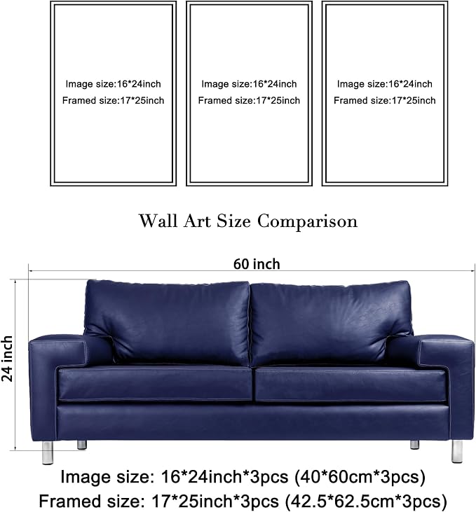 Wieco Art Black Framed Great Wave of Kanagawa Katsushika Hokusai 3 Piece Modern - Image 7