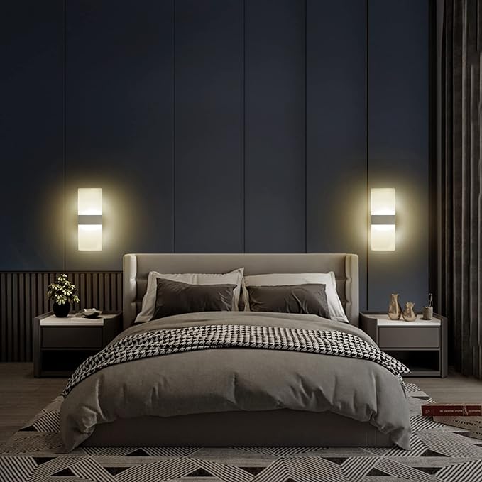 KICAAO Modern Wall Sconces Set of Two, Led Wall Light 10w, 2700k Warm Light Up - Image 4
