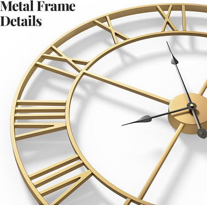Cuspin 24 Inch Large Wall Clock, Silent Non Ticking Battery-Operated Metal - Image 3