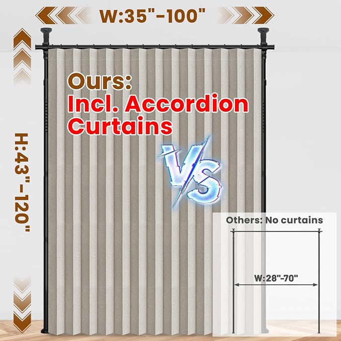 100% Blackout Room Divider Curtains Sets Cream White W100 x L96 in, 1 Panel - Image 2