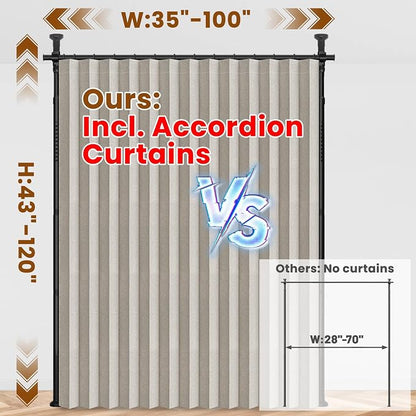 100% Blackout Room Divider Curtains Sets Cream White W100 x L96 in, 1 Panel - Image 2