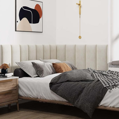 IFNOW Wall Mounted Upholstered Headboard King, 3D Peel and Stick Soundproof - Image 4