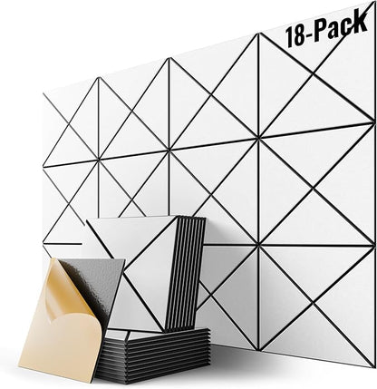 18 Pack Self-Adhesive Acoustic Panels, High-Density Soundproof Wall Panels by Lebenforce