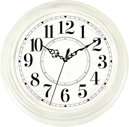 Vintage Wall Clock 13 Inch Quartz Silent Non-Ticking Analog Clock Battery by Comfytune