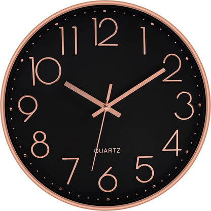 Foxtop Modern Wall Clock 12 Inch Non-Ticking Silent Battery Operated Round by Foxtop