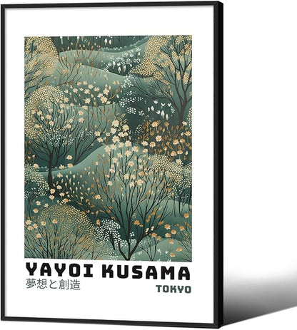 Yayoi Kusama Inspired Poster Japanese Botanical Wall Art Abstract Yayoi Kusama by Unknown