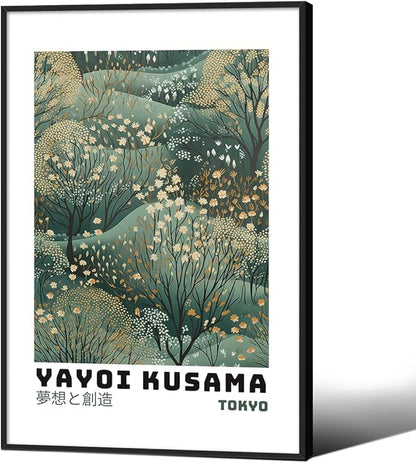 Yayoi Kusama Inspired Poster Japanese Botanical Wall Art Abstract Yayoi Kusama by Unknown