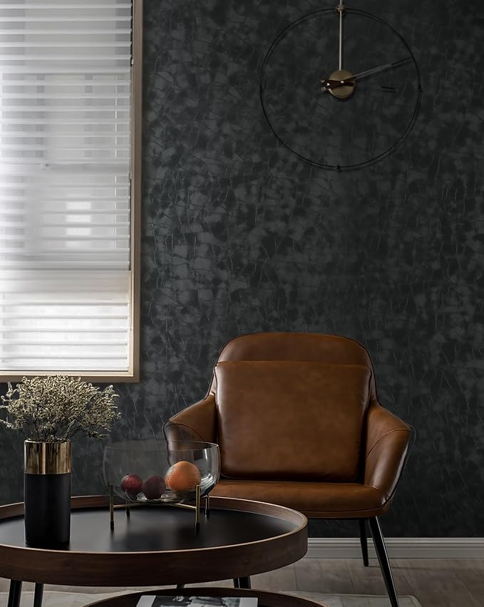 Yasinet Peel and Stick Wallpaper Black Removable Wallpaper Modern Black Contact - Image 6