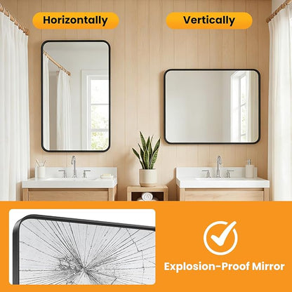 OLIXIS Bathroom Mirror for Over Sink, 24x36 Inch Wall Rectangle Mirror - Image 5