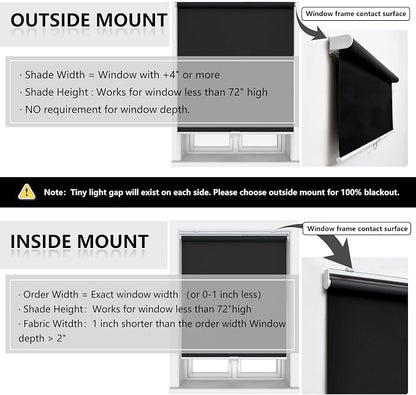 AOSKY Cordless Roller Shades Blackout Blinds - Image 6