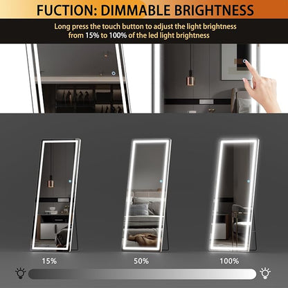 Hasipu Full Length Mirror with Lights, Full Body Dressing Standing, Hanging - Image 4