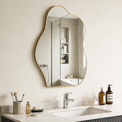 Ruomeng Irregular Wall Mirror Asymmetrical Mirror, Modern Decorative Wall Decor by Ruomeng