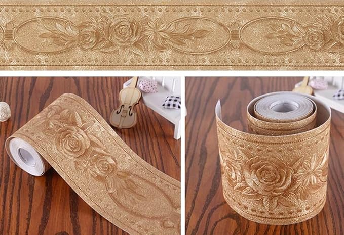 REDODECO 3D Flower Pattern Molding Peel Stick Wall Border - Image 2