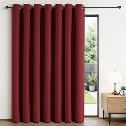 Joydeco Blackout Patio Sliding Door Curtains 108 Inches Long, Grommet Privacy by JOYDECO