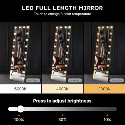Kosmonia 62x20 Hollywood Full Length Mirror - Image 5