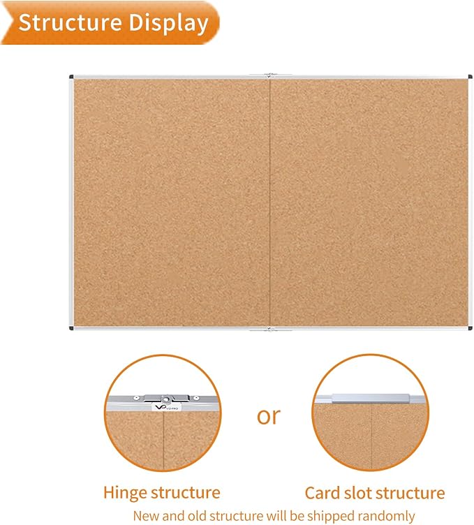 VIZ-PRO 60" x 48" Large Cork Bulletin Board, Foldable & Wall-Mounted Notice Pin - Image 3