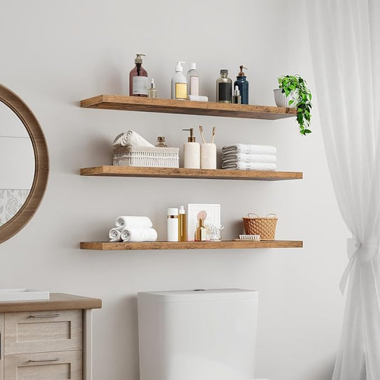RALGEND Floating Shelves for Wall, 39.4" Long Wall Shelf Set of 3 - Image 2