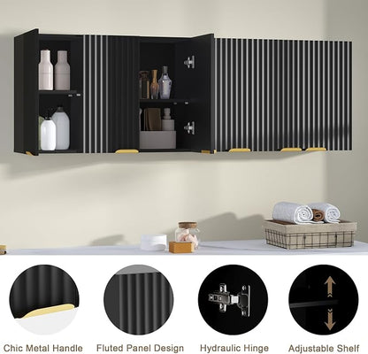 ChooChoo 3 Doors Wall Cabinet Laundry Room, Bathroom Wall Cabinet - Image 6