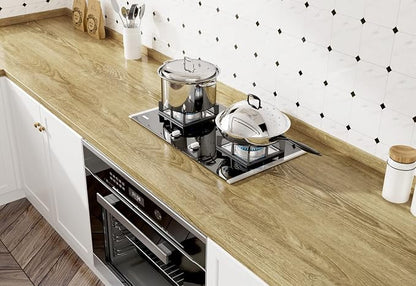 WESTICK Glossy Brown Wood Contact Paper Self Adhesive Wooden Wallpaper Kitchen - Image 5